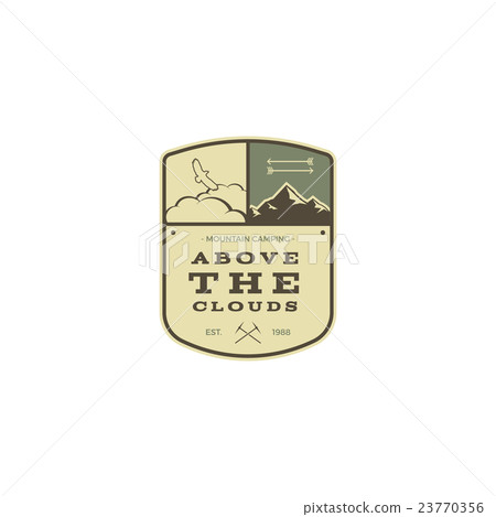 Camping Label. Vintage Mountain winter camp 23770356