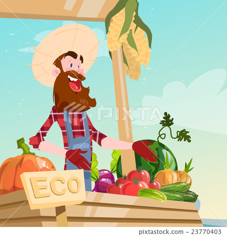 Farm Market Organic Eco Fruits Vegetables Grocery 23770403