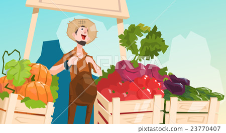 Farm Market Organic Eco Fruits Vegetables Grocery 23770407