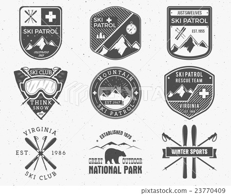Outdoors camp stamp vector design. Tourism hipster 23770409