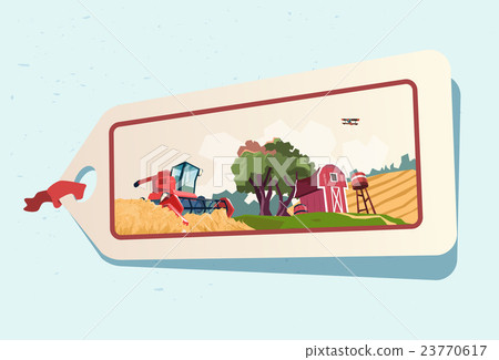 Farm Wheat Field Farmland Countryside Label Farm Wheat Field Farmland Countryside Label 23770617