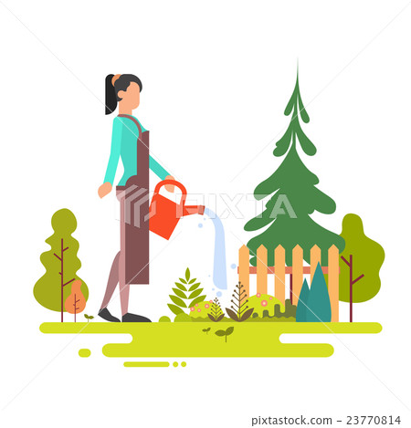 Woman Washing Garden Woman Washing Garden 23770814