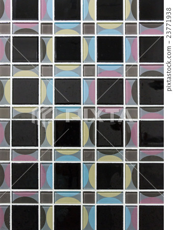 Glossy tile wall with stain. Glossy tile wall with stain. 23771938