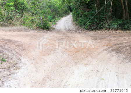 The junction of gravel road. The junction of gravel road. 23771945