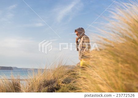 Free active man enjoying beauty of nature. Free active man enjoying beauty of nature. 23772526
