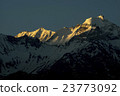 Morning sun light shine top of snow peak mountain 23773092