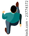 Illustration of a man walking - Aerial view 23774372