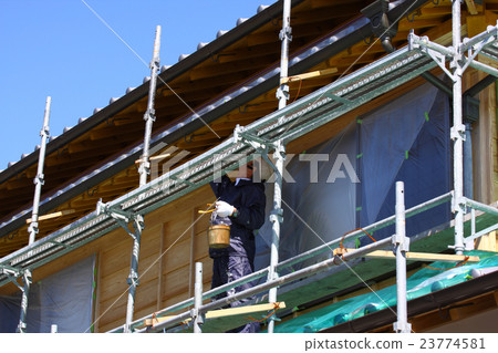 Construction scaffolding painting work Construction scaffolding painting work 23774581