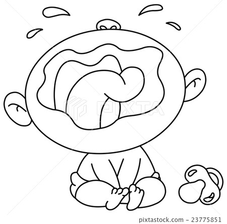 Outlined crying baby 23775851