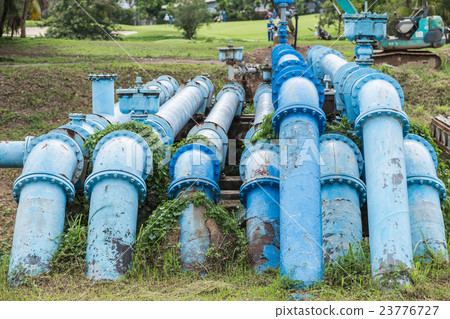 Big blue color main pipe for water supply Big blue color main pipe for water supply 23776727