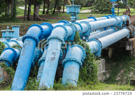 Big blue color main pipe for water supply 23776729