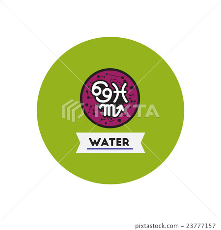 stylish icon in color circle element zodiacal 23777157