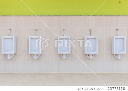 Row outdoor urinals Men public toilet 23777158