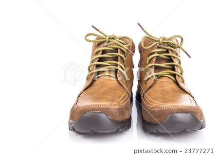 New brown leather shoe isolated on white background New brown leather shoe isolated on white background 23777271