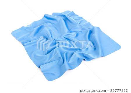 New blue microfiber cloth isolated on white 23777322