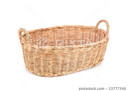 Handmade rattan basket isolated on white background Handmade rattan basket isolated on white background 23777348