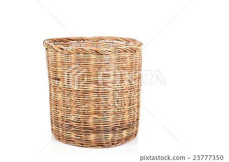 Handmade rattan basket isolated on white background 23777350