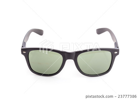 Close up black eye glasses isolated on white 23777386