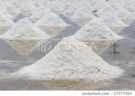 Pile of salt in the salt sea salt farm 23777484