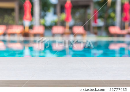Empty top wooden table and abstract blurred and bokeh 23777485