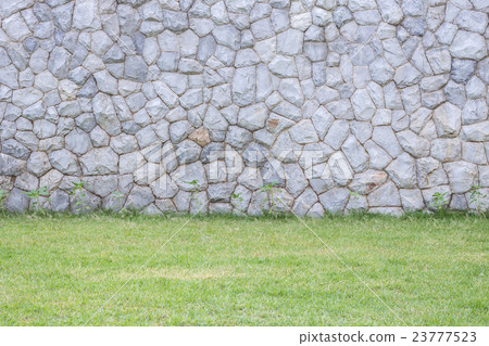 Exterior stone wall decorative in the garden 23777523
