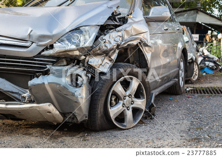 Body of car get damaged by accident 23777885