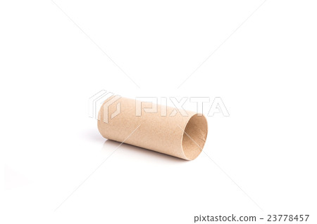 Paper tube of toilet paper isolated on white Paper tube of toilet paper isolated on white 23778457