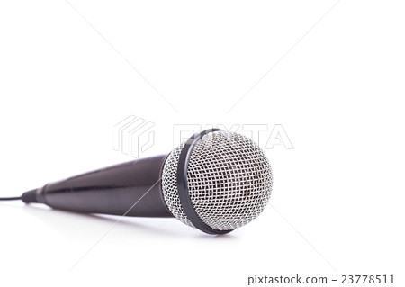 Close up old microphone isolated on white 23778511