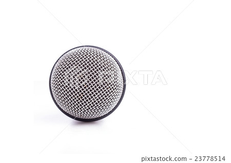 Close up old microphone isolated on white 23778514