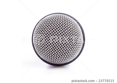 Close up old microphone isolated on white 23778515