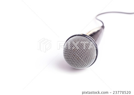 Close up old microphone isolated on white 23778520
