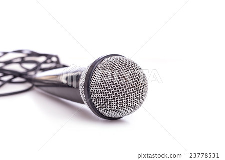 Close up old microphone isolated on white 23778531