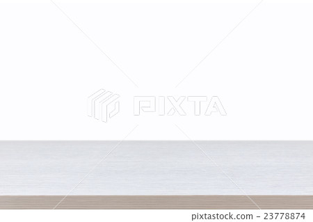 Empty top of wooden table or counter isolated on white background 23778874