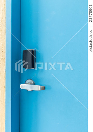 Entrance door with electronic keycard lock system 23778901