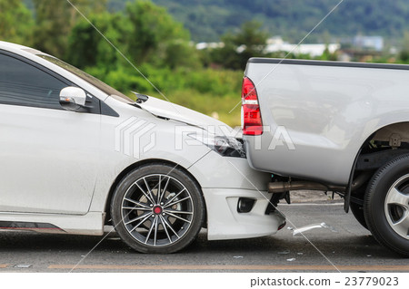 Car accident involving two cars on the street 23779023