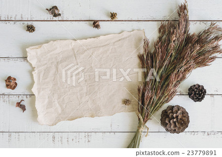 Bouquet of dried flowers on wooden background Bouquet of dried flowers on wooden background 23779891