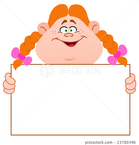 Redhead girl with sign 23780396