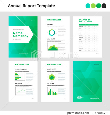 Modern annual report template with cover design Modern annual report template with cover design 23780672