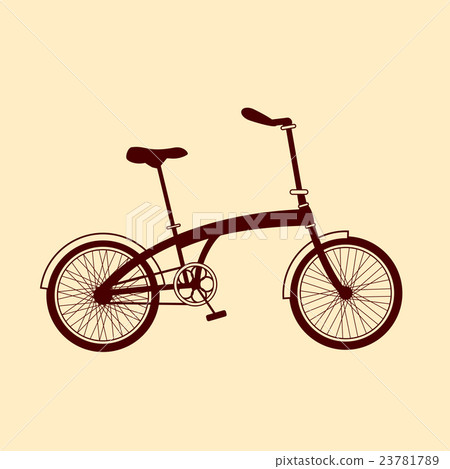 Brown bicycle illustration on yellow background Brown bicycle illustration on yellow background 23781789