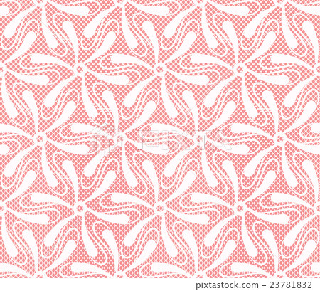 Seamless white lace pattern on pink background - Stock Illustration ...