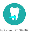 White tooth in a circle dental logo 23782602