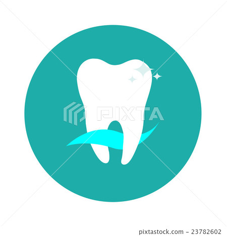 White tooth in a circle dental logo White tooth in a circle dental logo 23782602