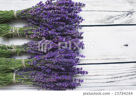 Lavender on wood background. With copy-space Lavender on wood background. With copy-space 23784284