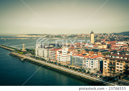 El Abra bay and Getxo pier and seafront, Spain 23786555