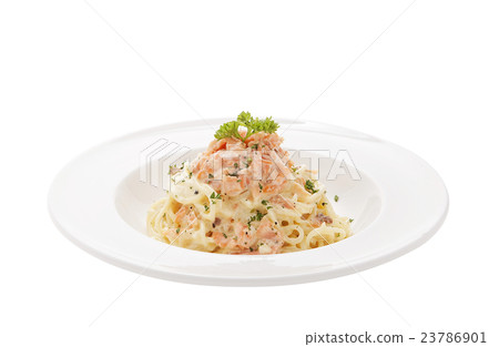 Spaghetti salmon cream sauce Spaghetti salmon cream sauce 23786901