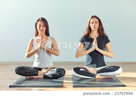 womens doing yoga asana supported headstand womens doing yoga asana supported headstand 23787699