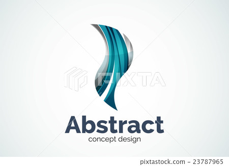 Abstract wave logo template, smooth motion concept Abstract wave logo template, smooth motion concept 23787965