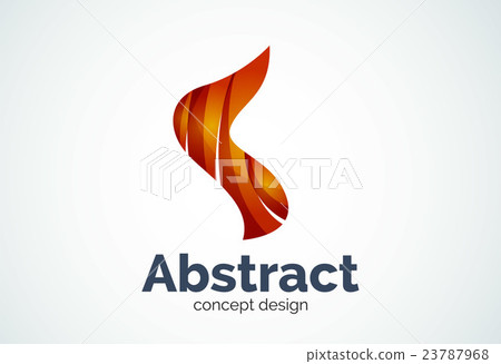 Abstract wave logo template, smooth motion concept 23787968