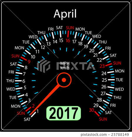 year 2017 calendar speedometer car in vector year 2017 calendar speedometer car in vector 23788149