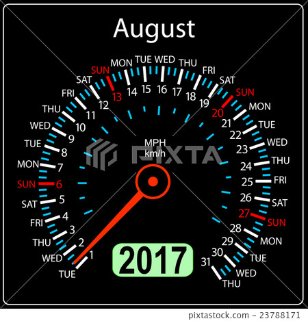 year 2017 calendar speedometer car in vector year 2017 calendar speedometer car in vector 23788171